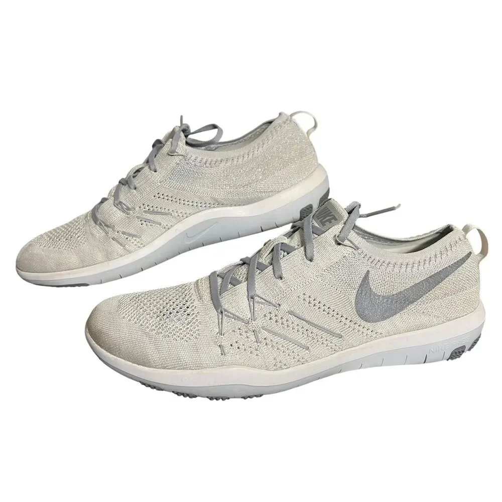 Nike Free Focus Flyknit Shoes Womens Size 11 Gray Training Sneakers 844817-101